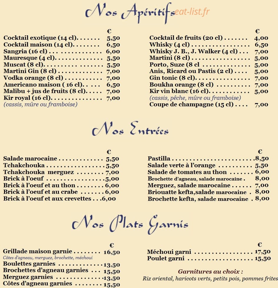 Le Marrakech — carte page 3