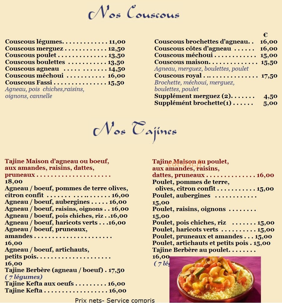 Le Marrakech — carte page 2