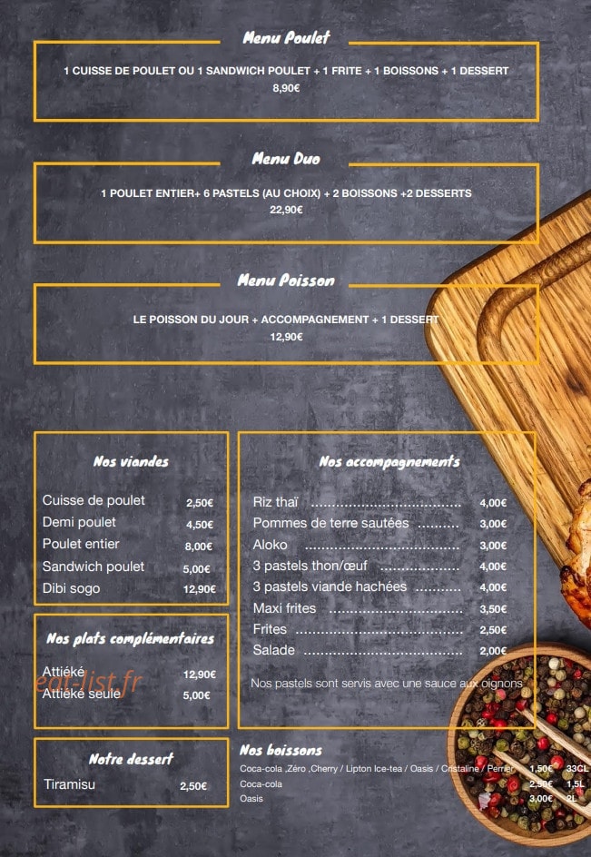 O'Chick'N — carte page 2