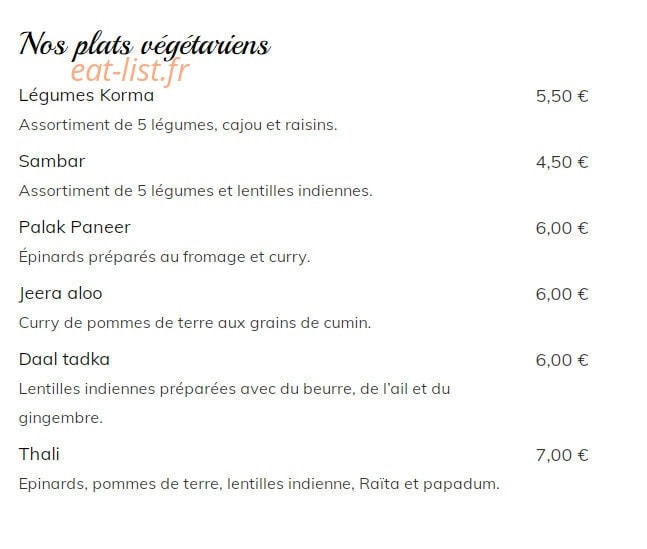 Restaurant New Krishna — carte page 6