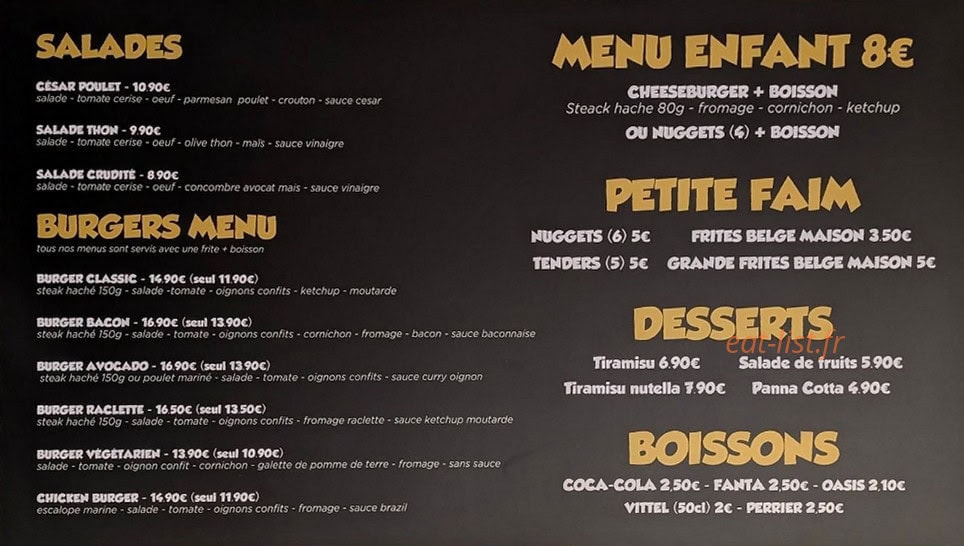Royal Burger — carte page 1