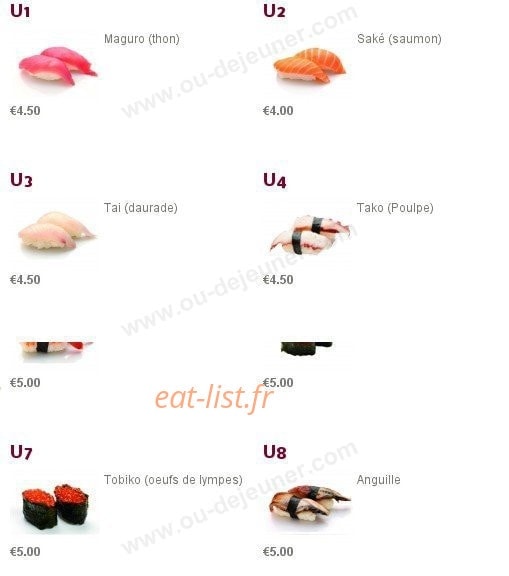 Sushi Charles VII — carte page 19