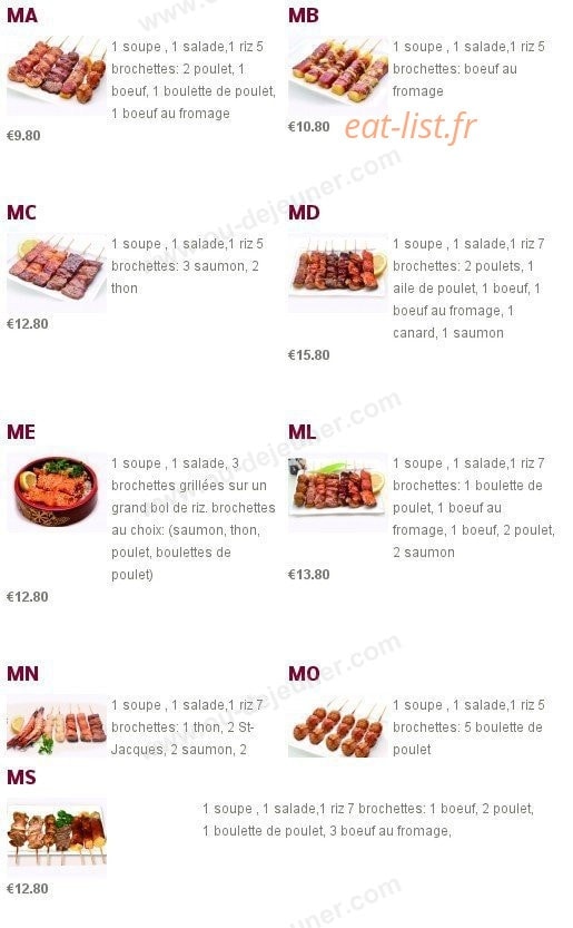 Sushi Charles VII — carte page 8