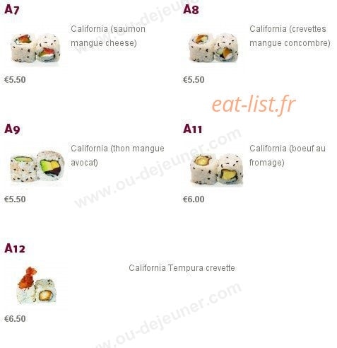 Sushi Charles VII — carte page 2