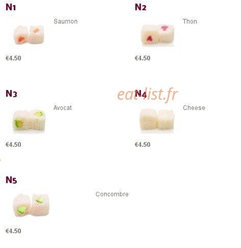 Sushi Charles VII — carte page 22