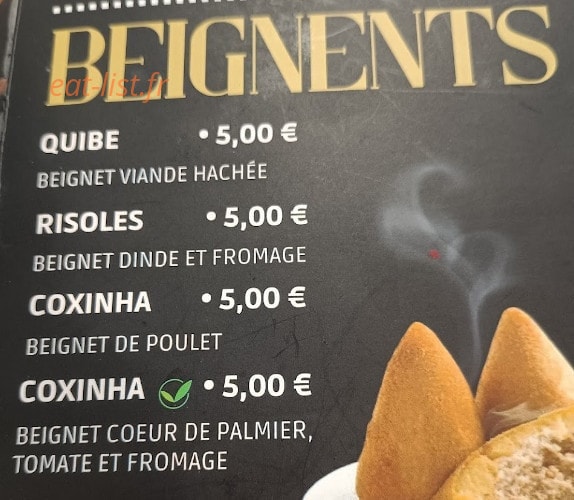 Carte et menu de Butiquim Brasil à Alfortville — Beignents