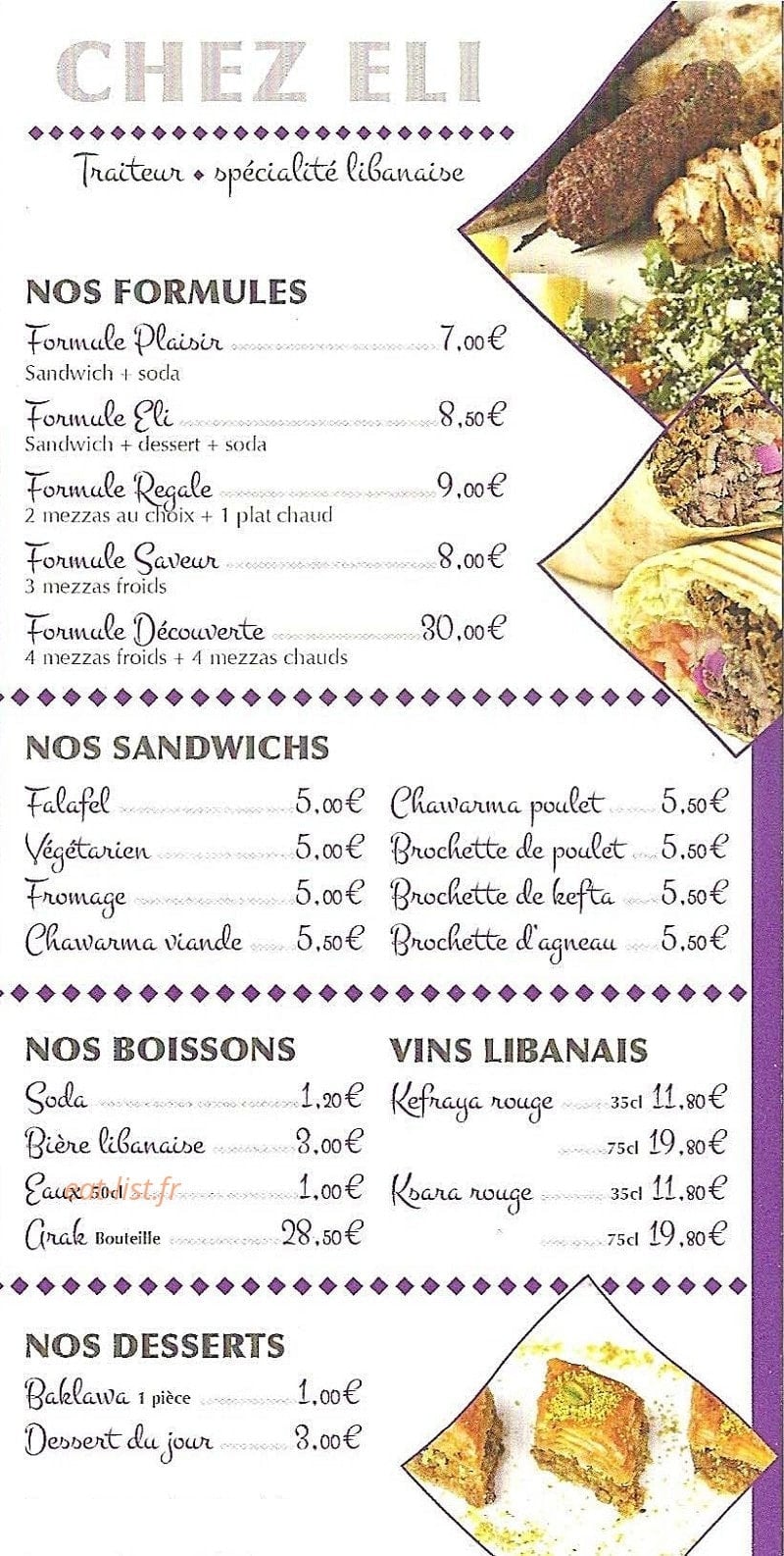 Chez Eli — carte page 2