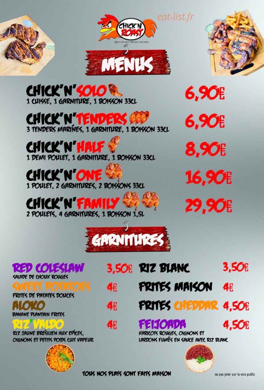 Chick'n'Roast — carte page 2