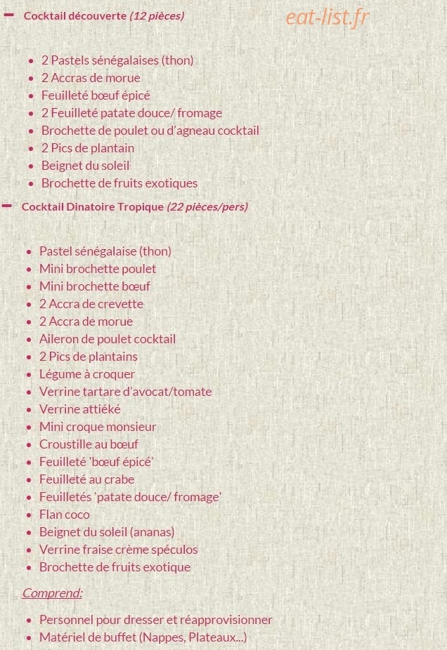 Kankou Traiteur — carte page 9