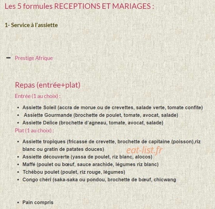 Kankou Traiteur — carte page 11