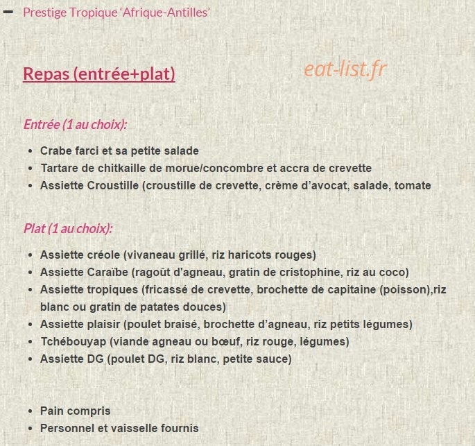 Kankou Traiteur — carte page 12