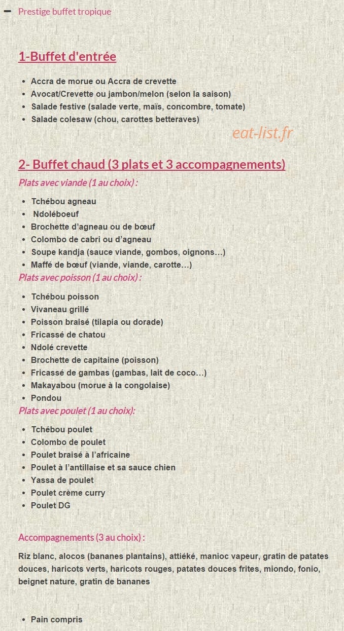 Kankou Traiteur — carte page 14