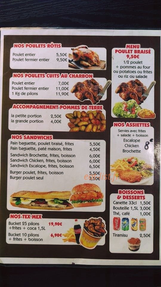 King poulet — carte page 1