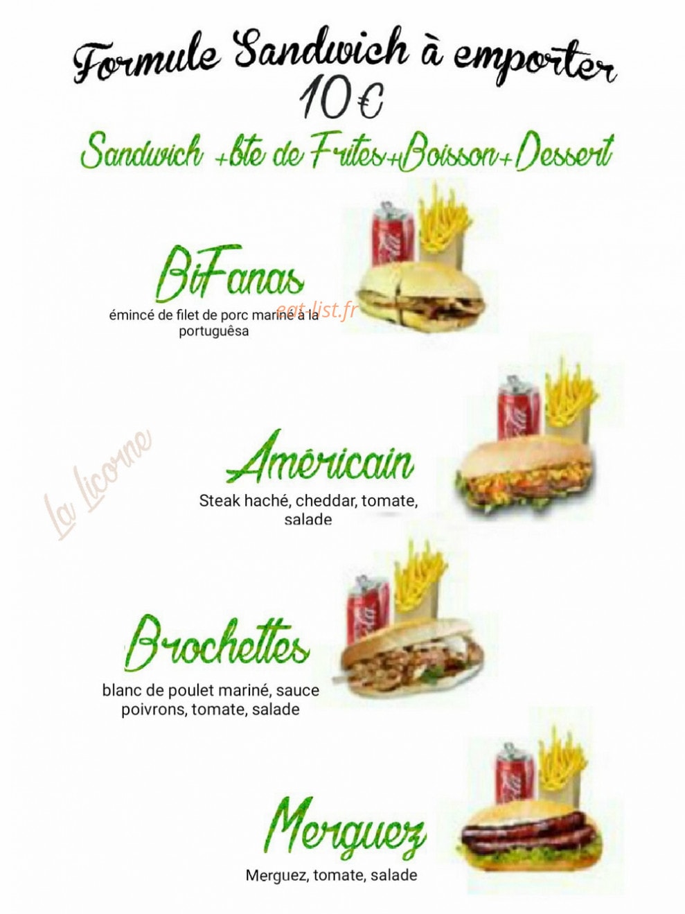 La Licorne — carte page 1