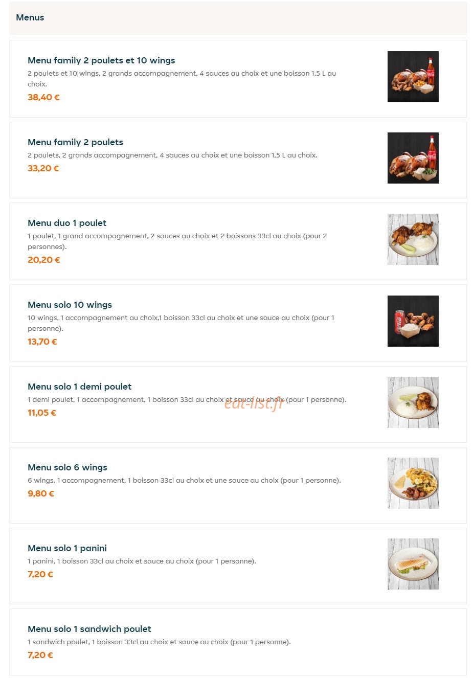 La rôtisserie — carte page 1