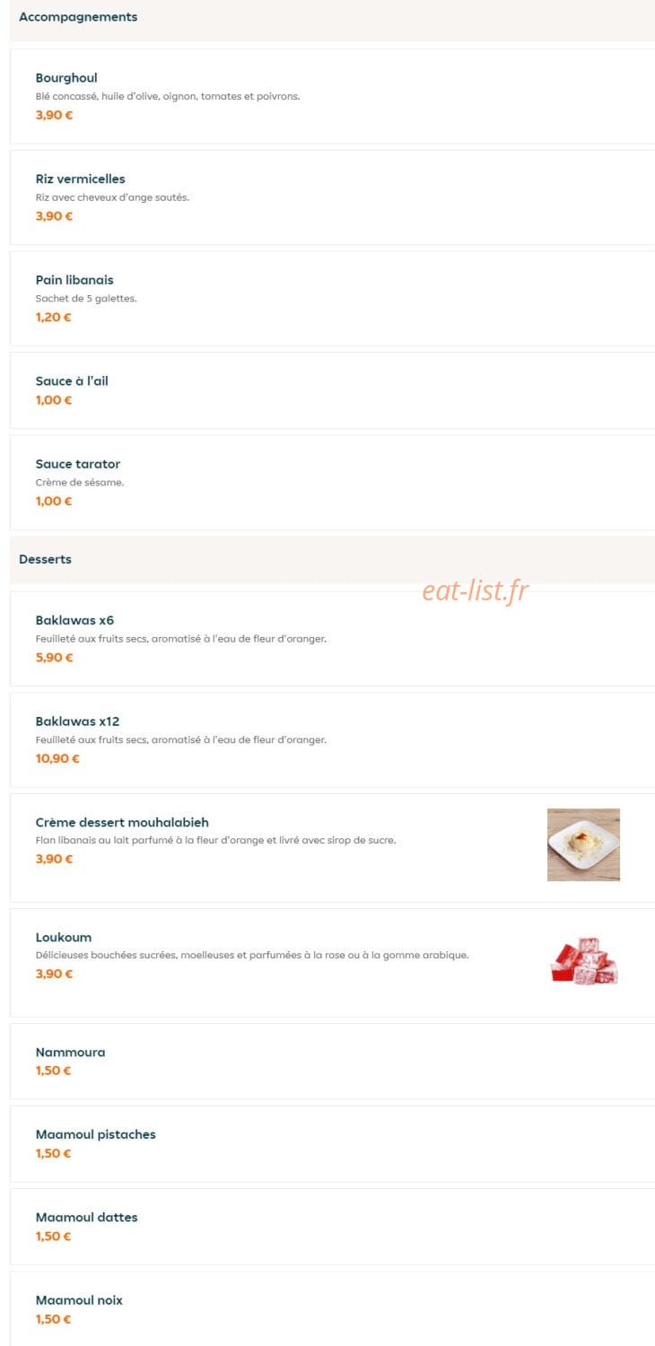Le Comptoir Du Liban — carte page 9