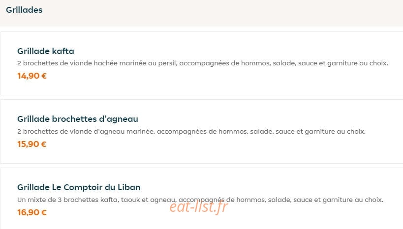 Le Comptoir Du Liban — carte page 4