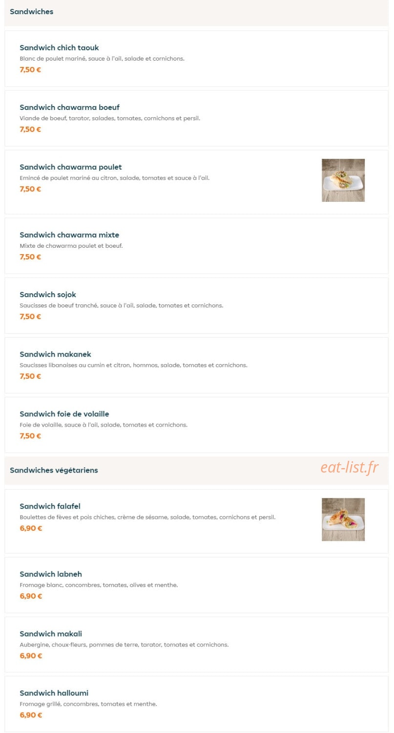 Le Comptoir Du Liban — carte page 5