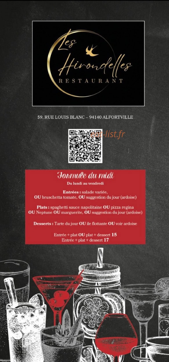 Les Hirondelles — carte page 1