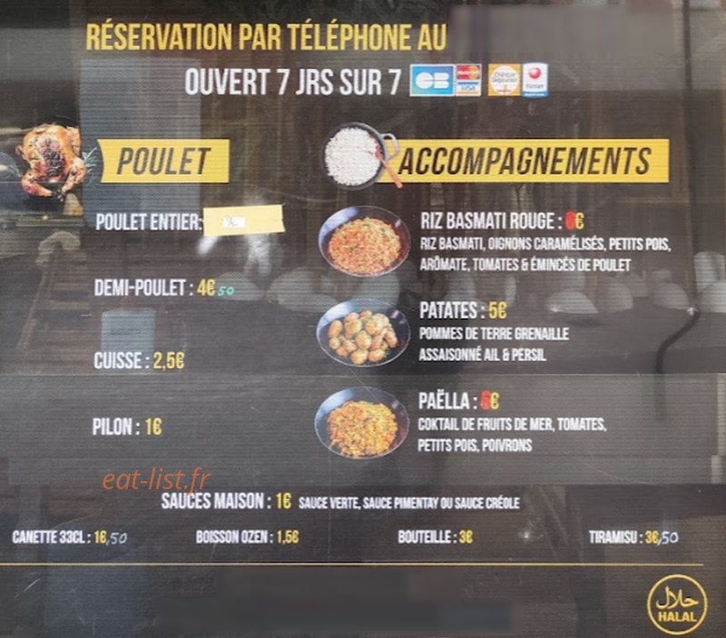 Carte et menu de Locorico à Alfortville — Les accompagnements et poulet