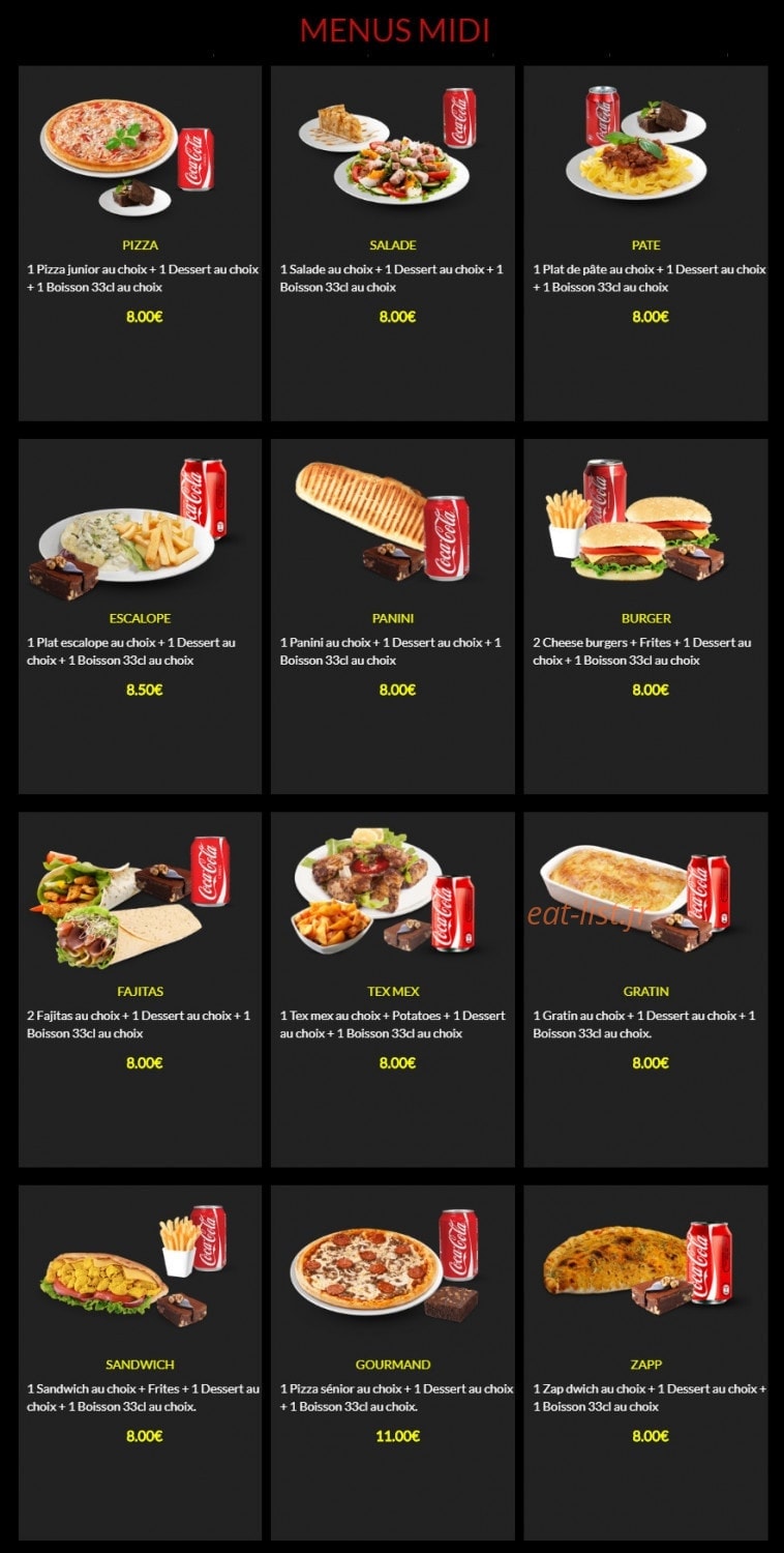 Maestro Pizza — carte page 1