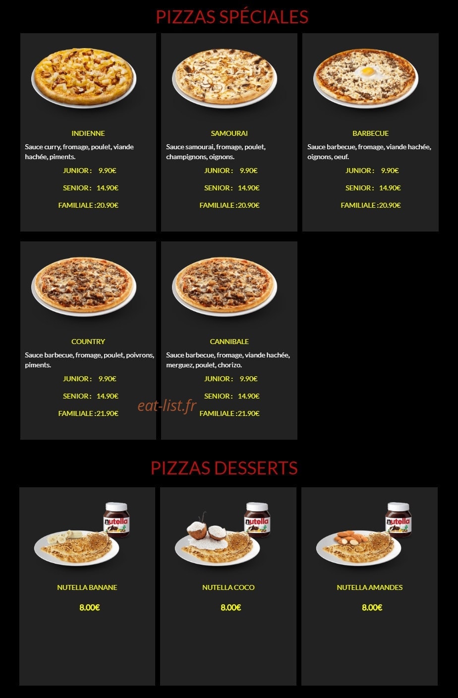 Maestro Pizza — carte page 7