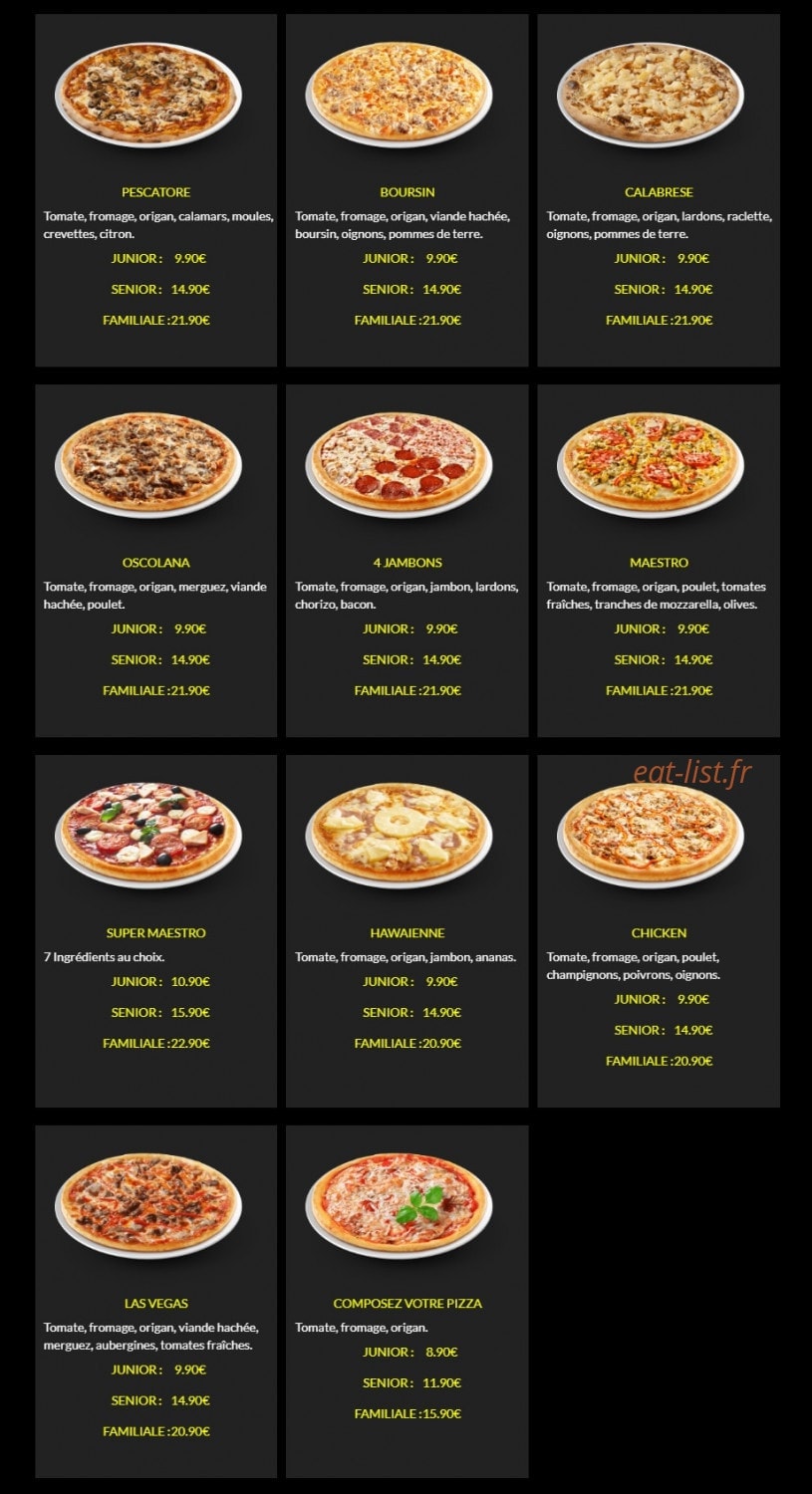 Maestro Pizza — carte page 5
