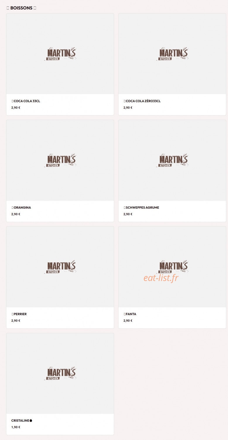 Martin's Kitchen — carte page 7