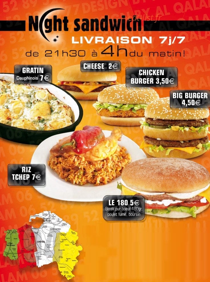Night sandwich — carte page 1