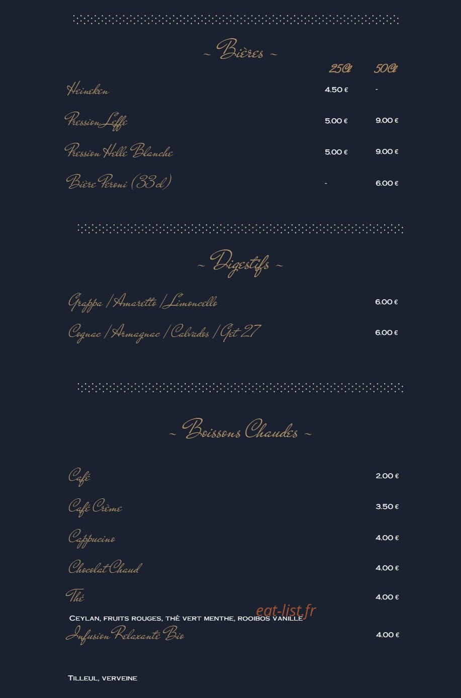 Pizza Blanqui — carte page 2