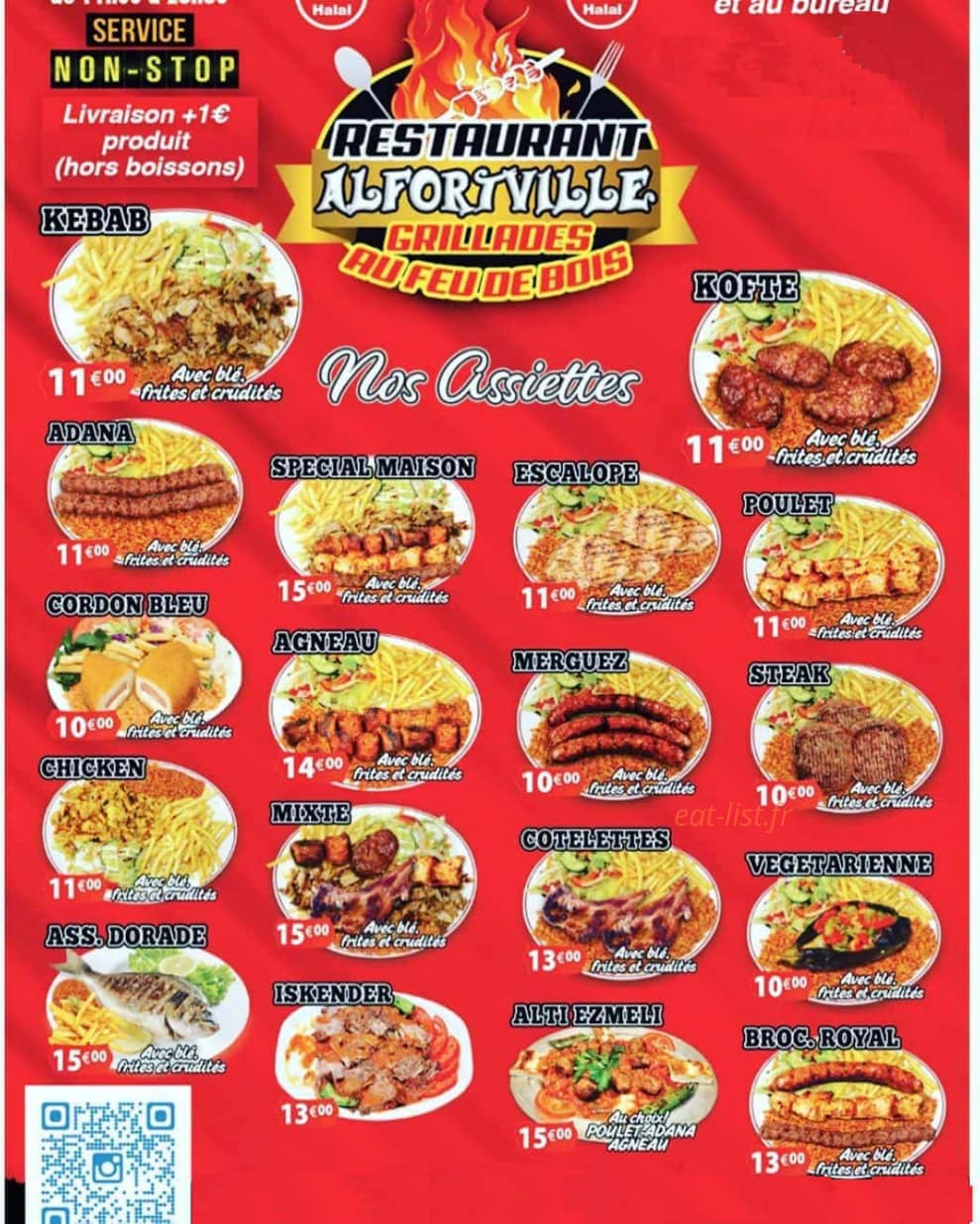 Restaurant Alfortville — carte page 1