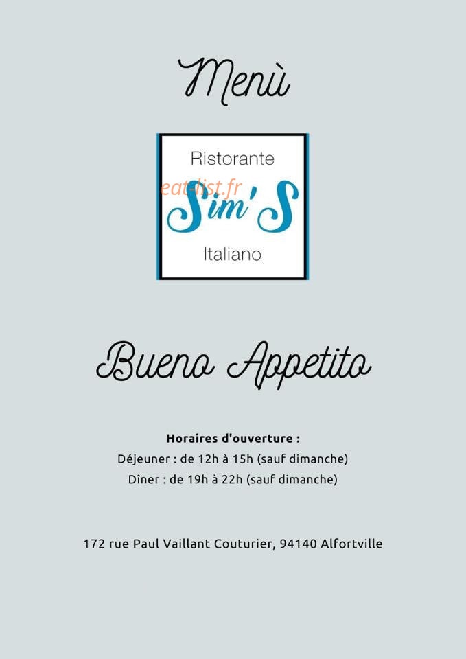 Sim'S — carte page 1