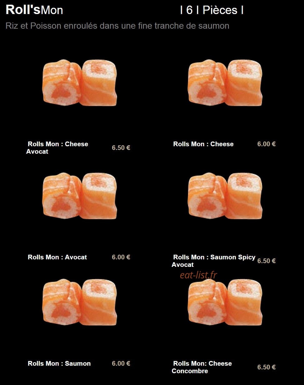 Carte et menu de Sushi plaza à Alfortville — Les roll'smon