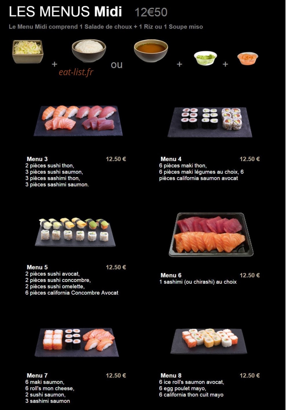 Carte et menu de Sushi plaza à Alfortville — Les menus midi