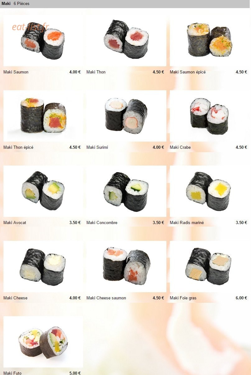 Yoshi-sushi — carte page 9