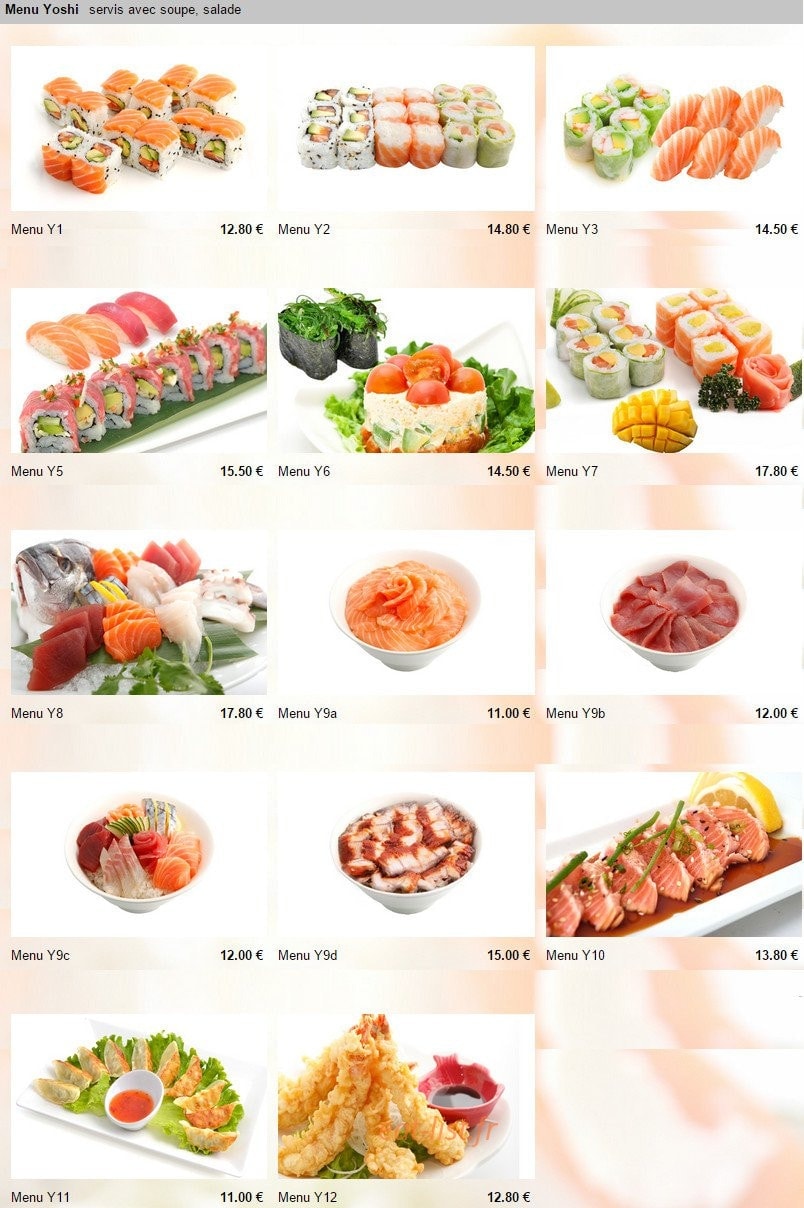 Yoshi-sushi — carte page 5
