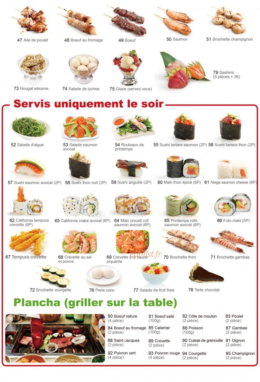 Yoshi-sushi — carte page 22