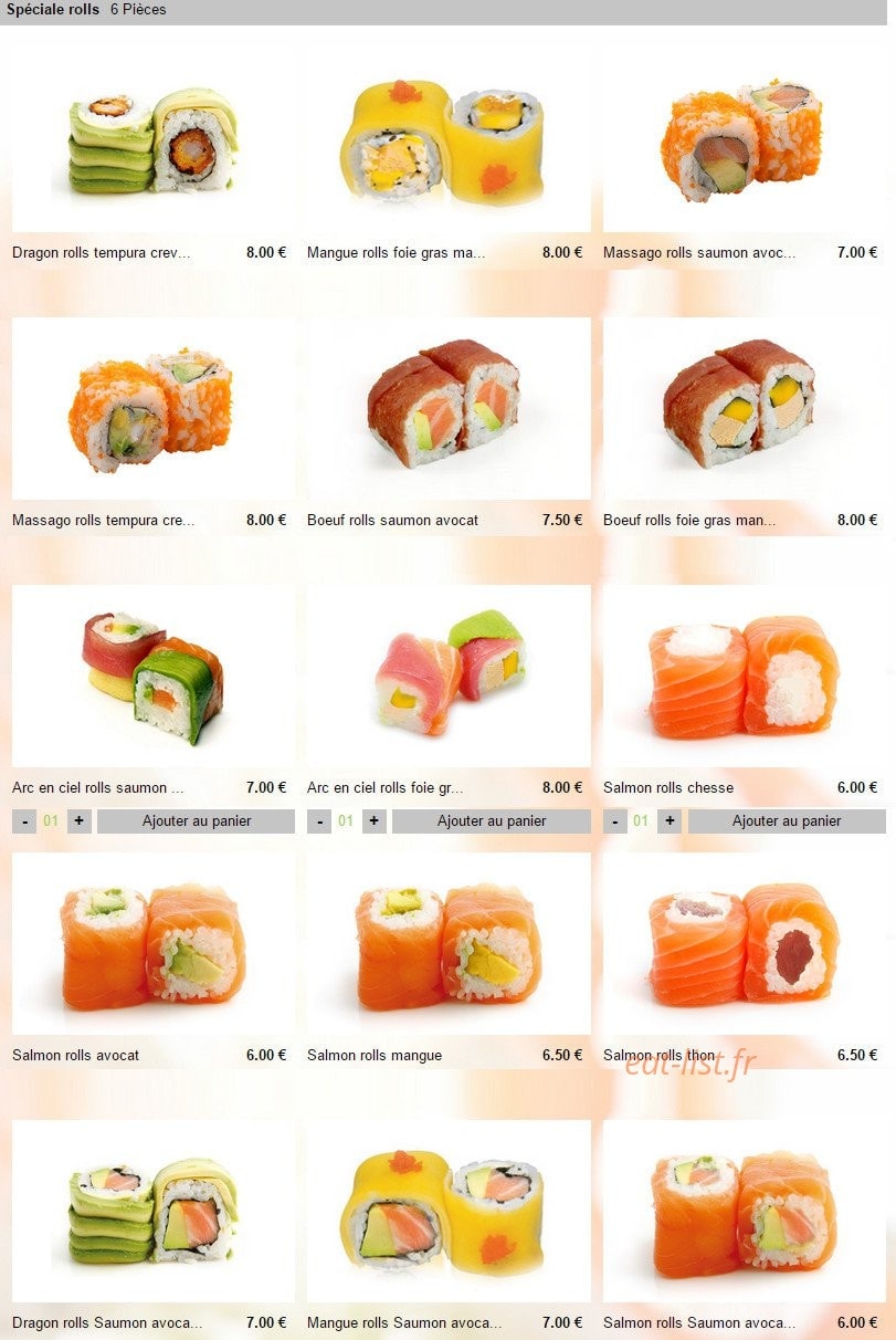 Yoshi-sushi — carte page 14