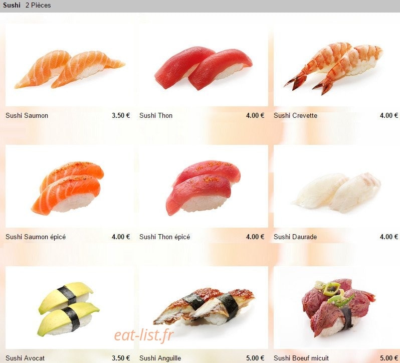 Yoshi-sushi — carte page 8