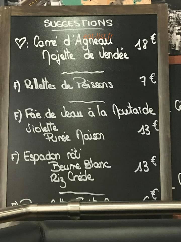 Au Veau qui Tète — carte page 1