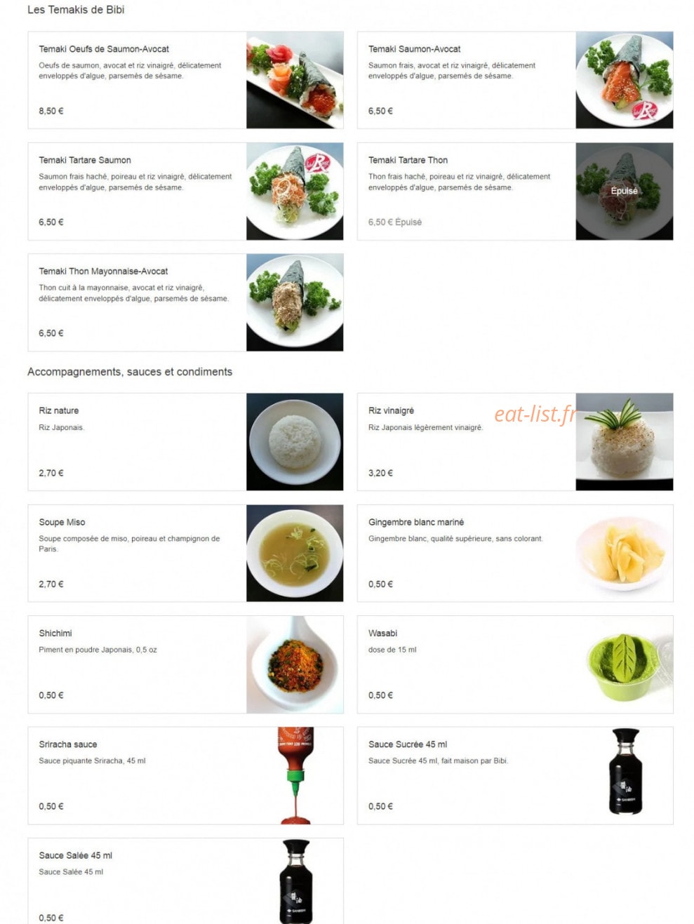 Chez Bibi — carte page 7