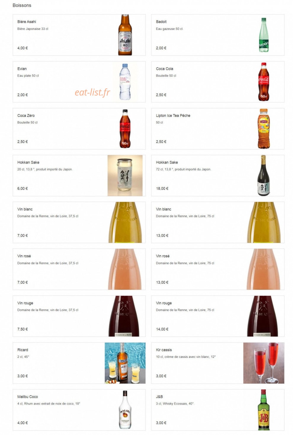 Chez Bibi — carte page 8