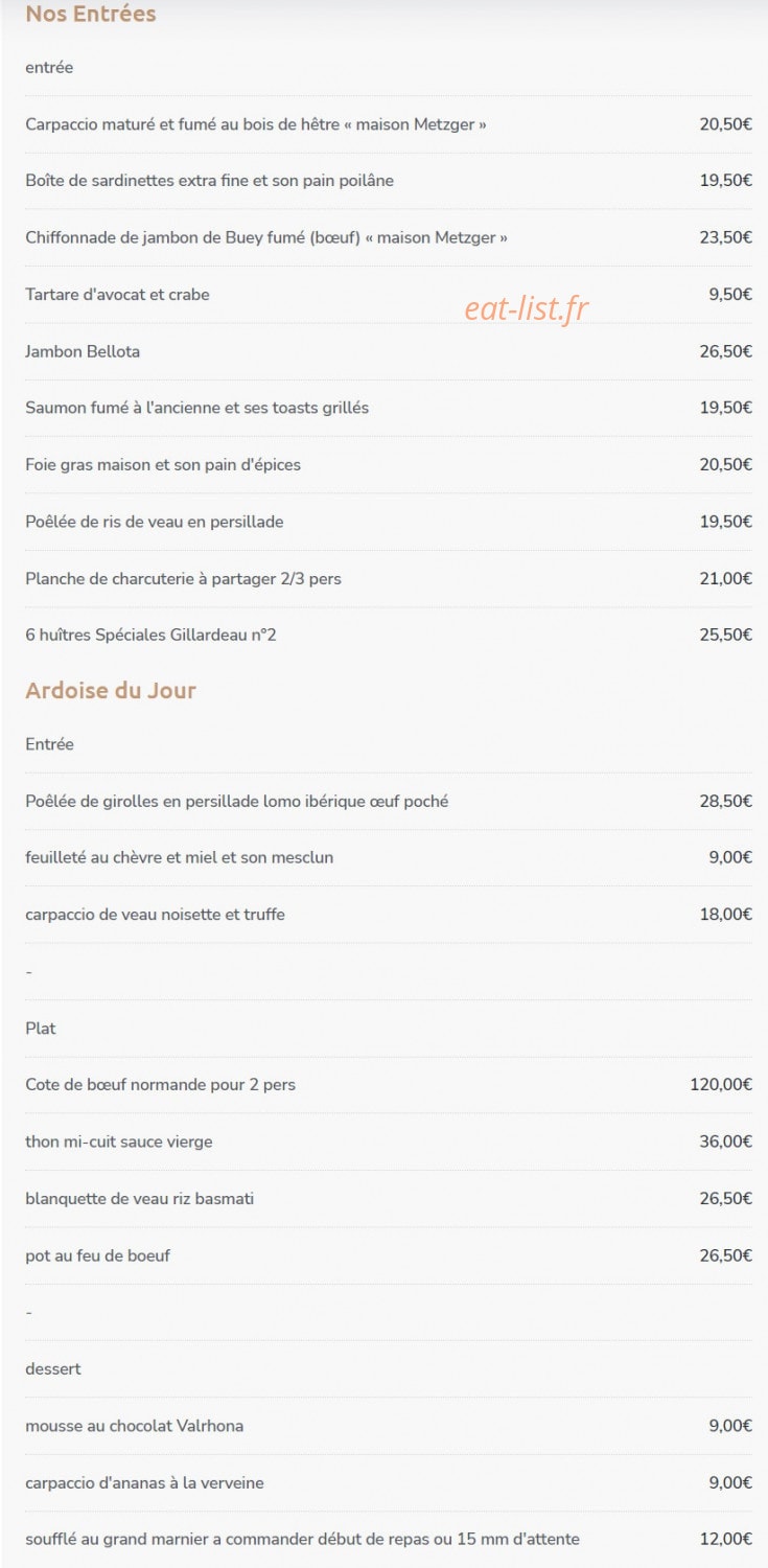 L'Aloyau — carte page 1
