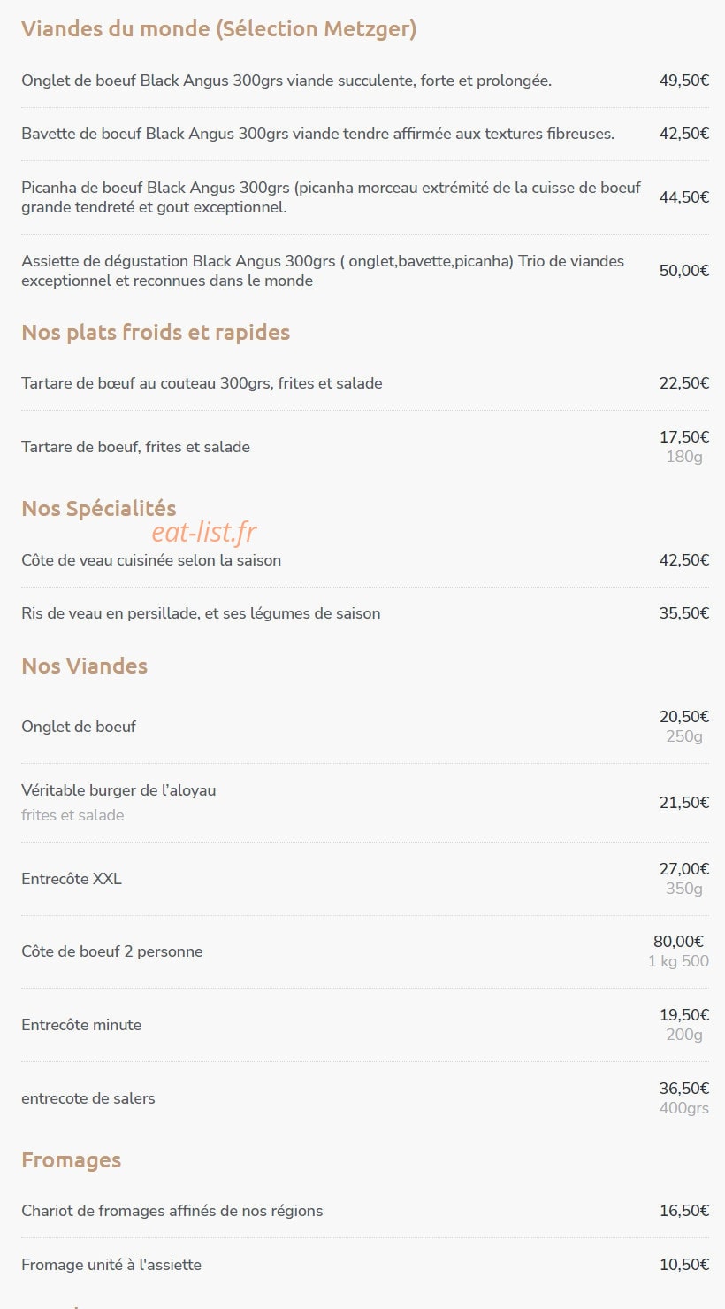 L'Aloyau — carte page 3