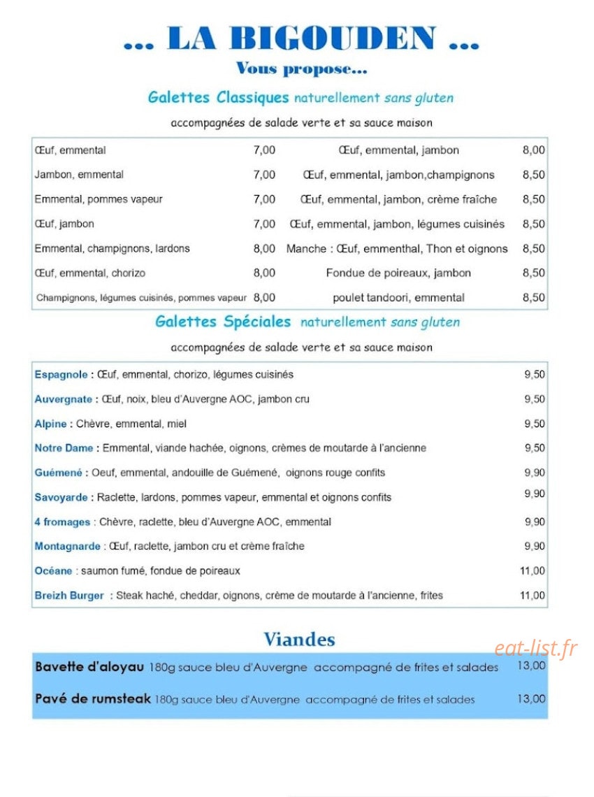 La Bigouden — carte page 2