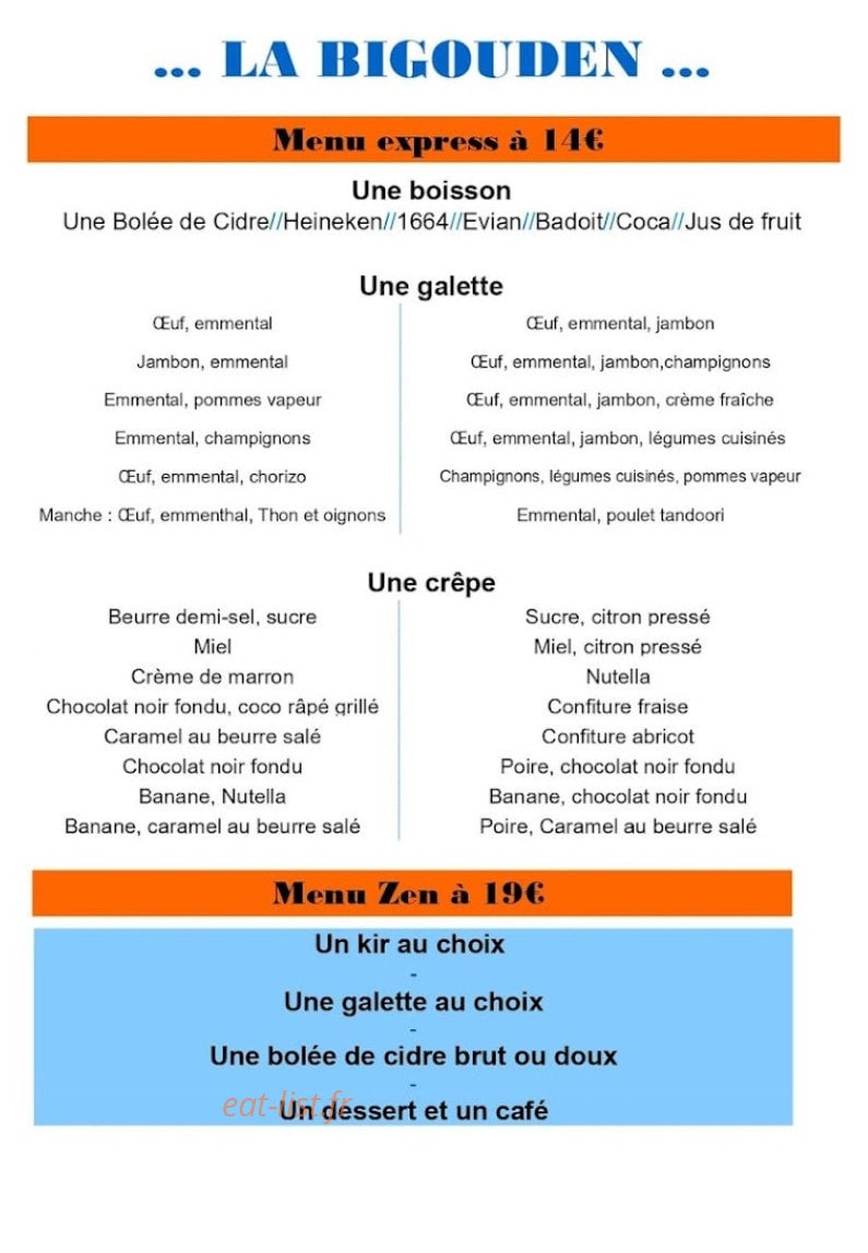 La Bigouden — carte page 1