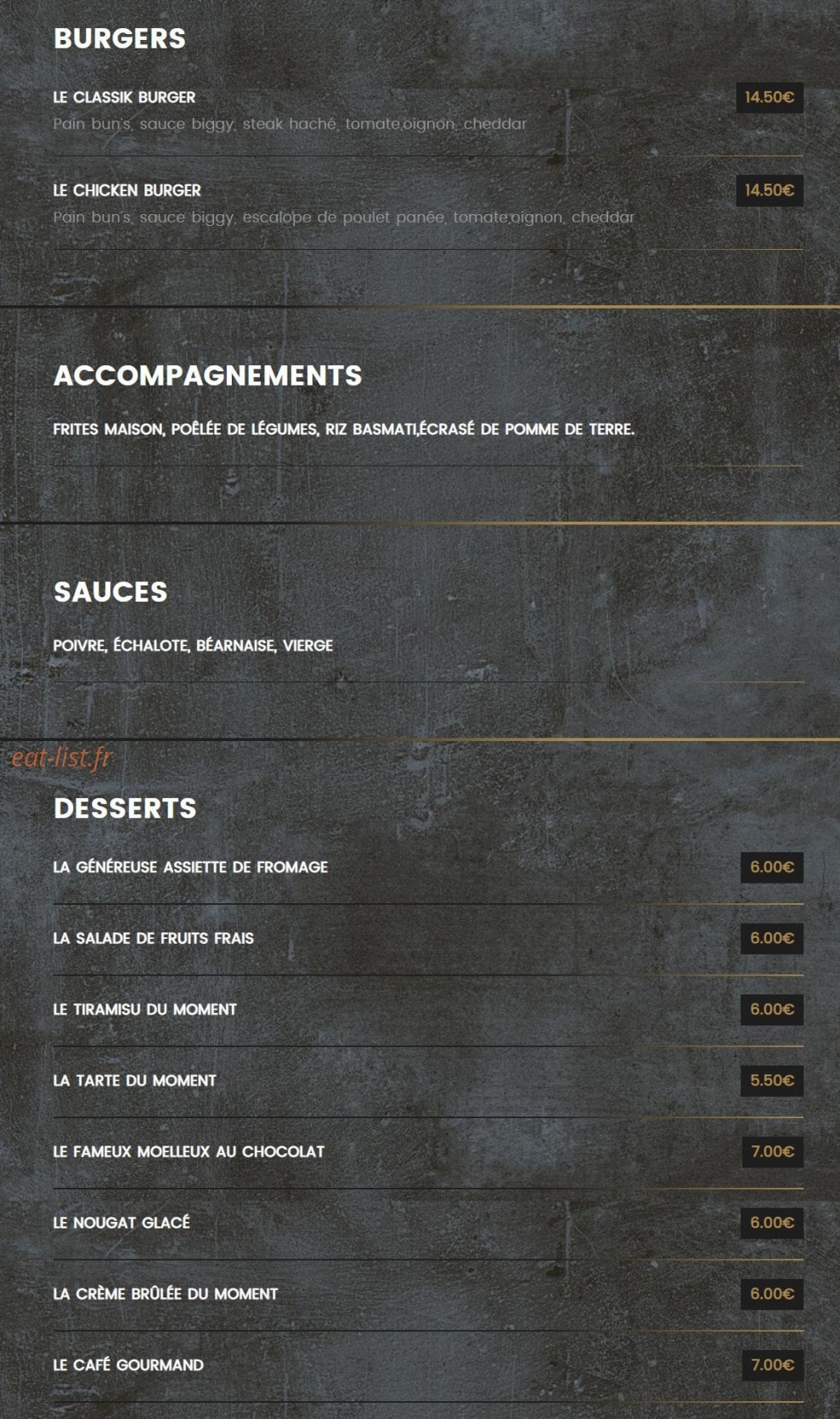 Le Notre Dame Cafe — carte page 3