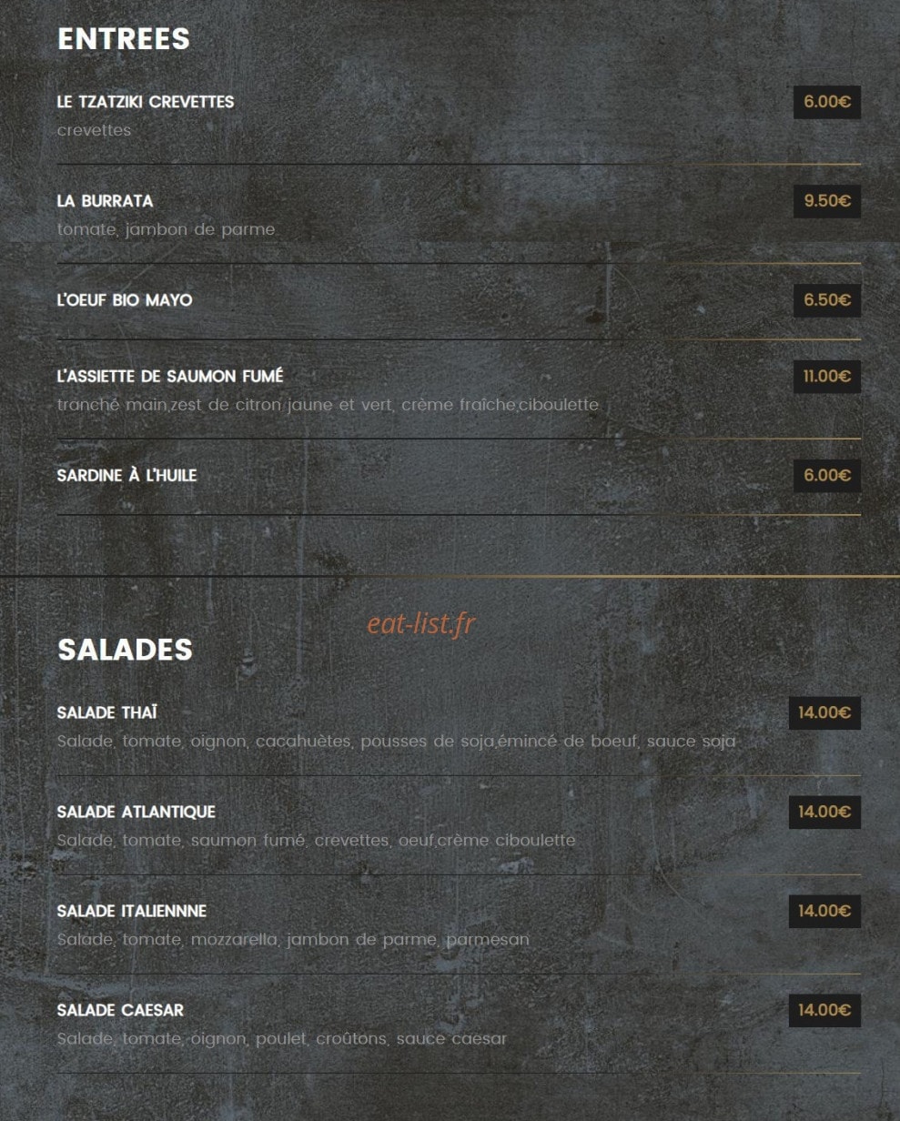Le Notre Dame Cafe — carte page 1