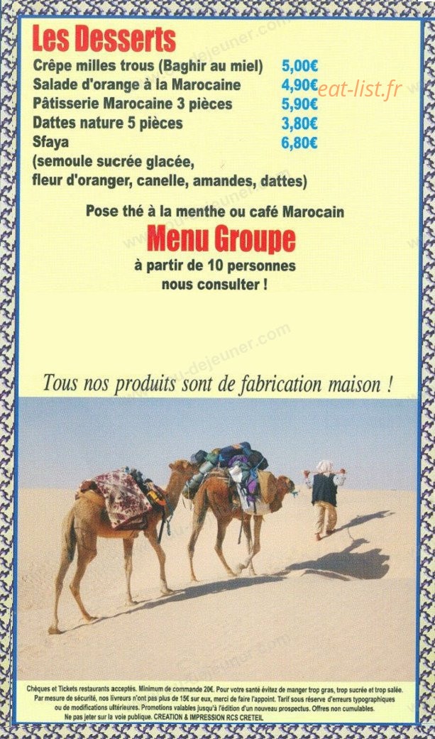 Les délices du maroc — carte page 4