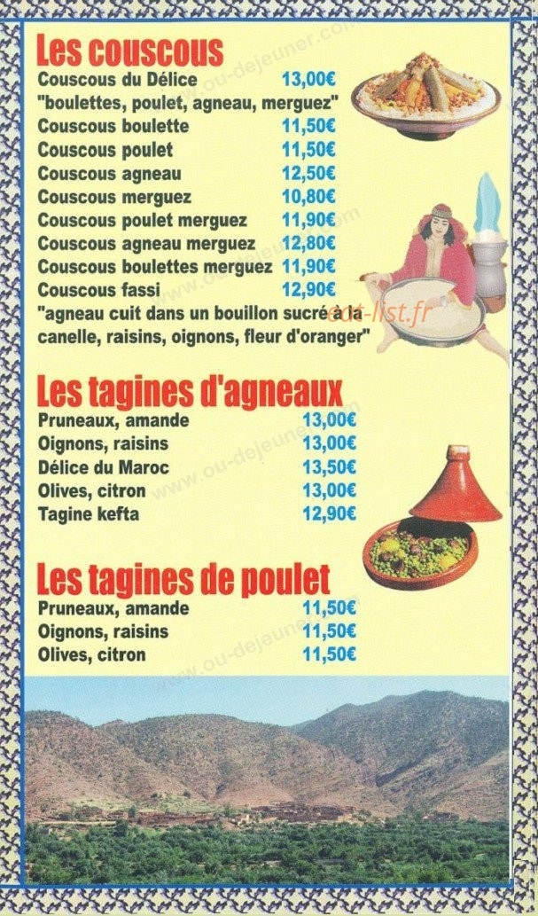 Les délices du maroc — carte page 3